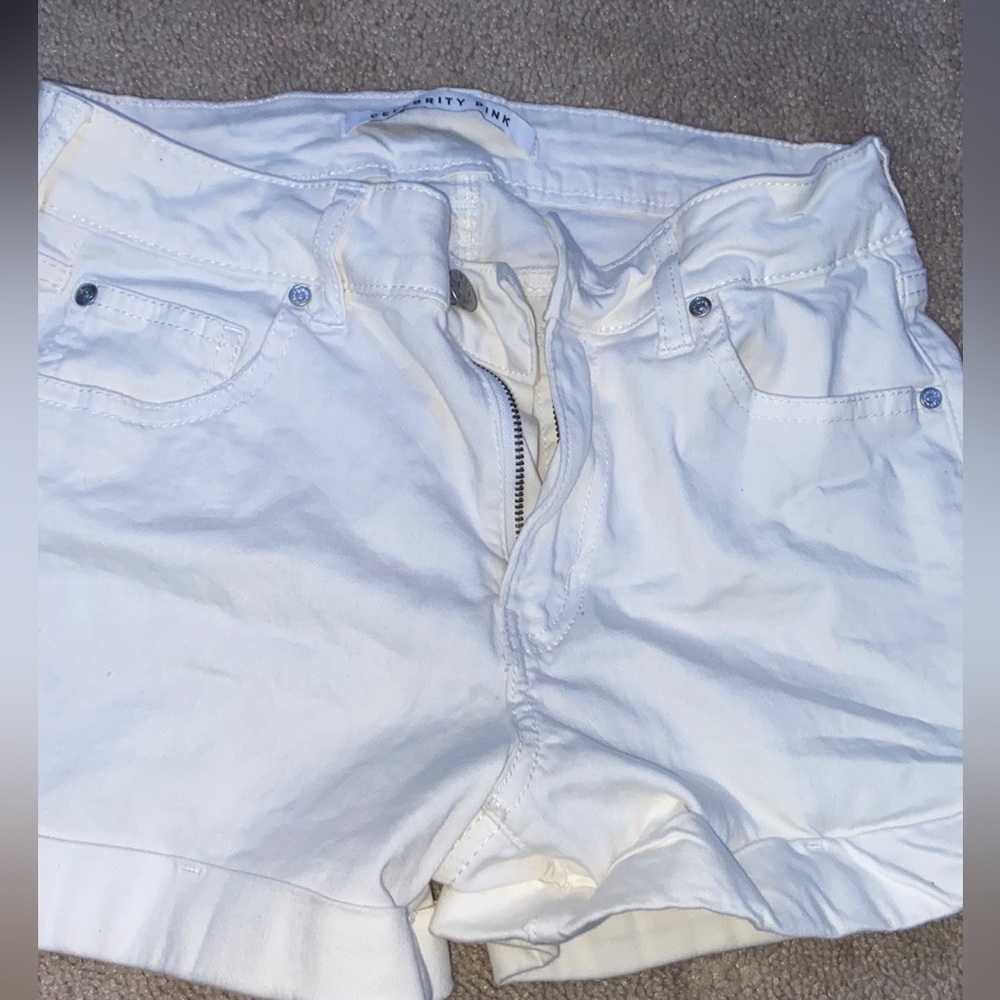 Celebrity pink jean shorts